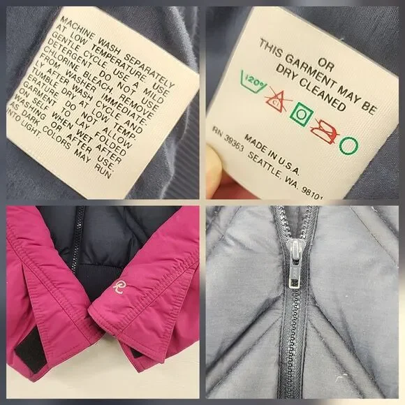 Vintage Roffe Size XS/S| Retro 80s Quilted Puffer Ski Jacket Fuscia Navy - Picture 8 of 8